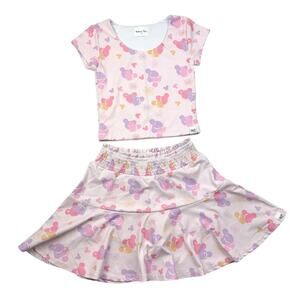 Makena Lane Disney Inspired Mickey Balloons Pastel & Skirt Athletic Set, size 10